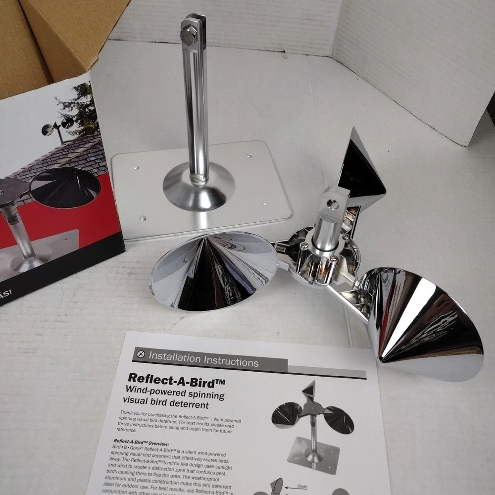 Weatherproof Reflect-A-Bird Spinner – Repels Pigeons, Sparrows, Woodpeckers